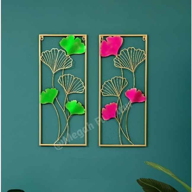 Wall Decoration / Hiasan dinding frame metal gold / walldecor leaf ginko