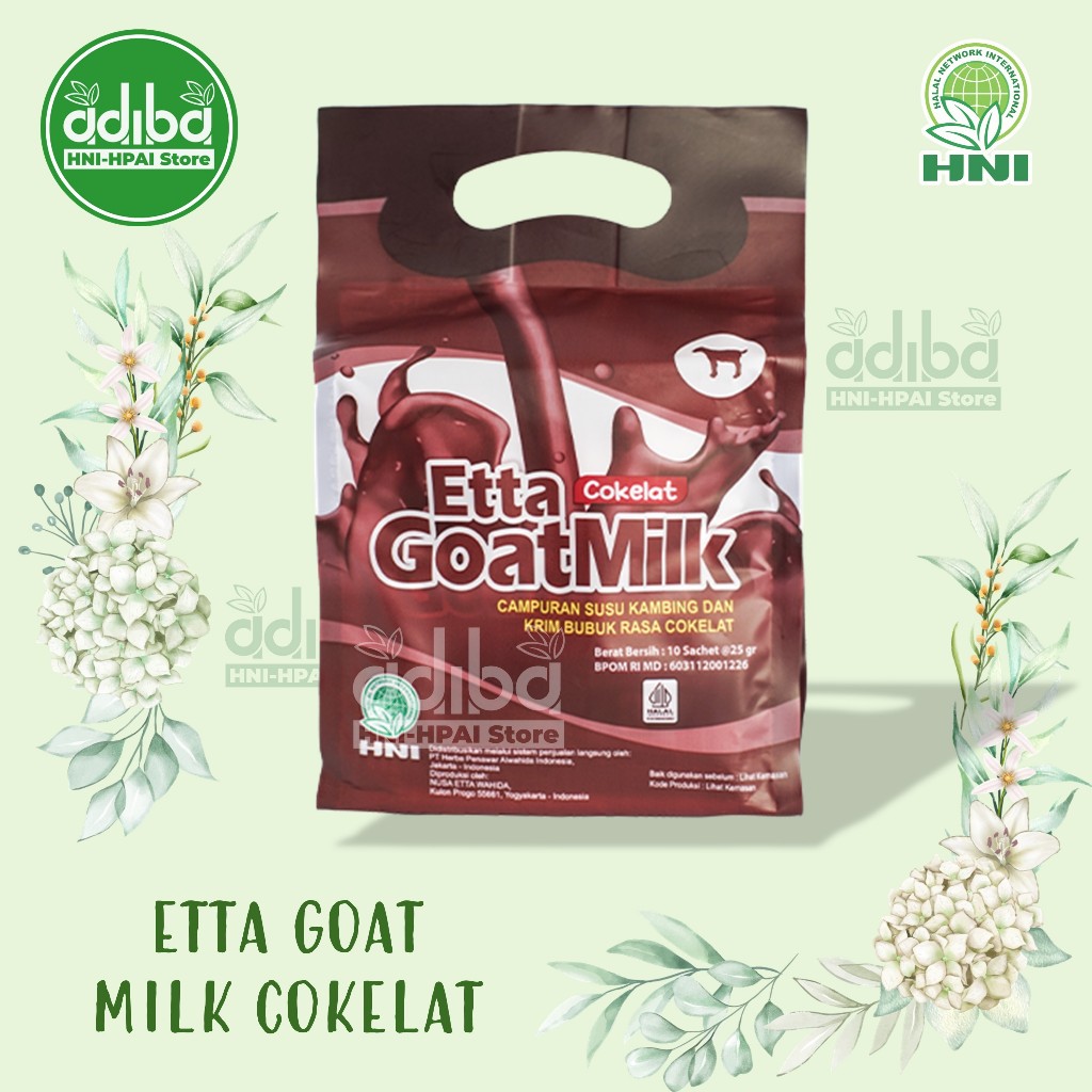 

ETTA GOAT MILK COKELAT 10 SACHET / EGM COKELAT / EGM RASA COKLAT / SUSU KAMBING ETAWA COKELAT HNI HPAI