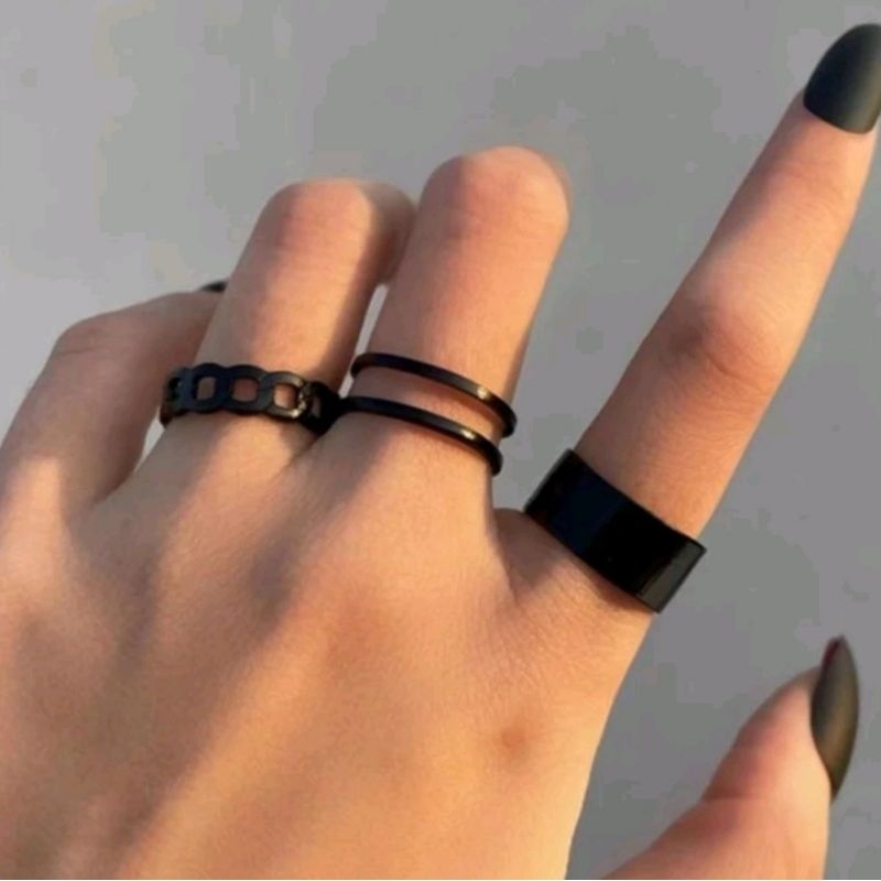 [ COD ] 3pcs Cincin Wanita Set 3 in 1 Ivonette Cincin Fashion / Cincin Pria Wanita Unisex Couple Cin