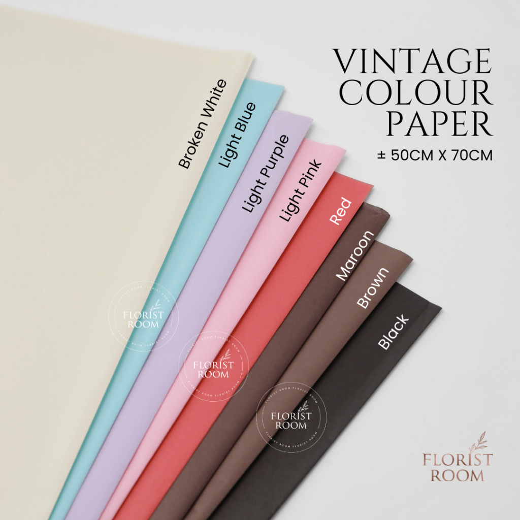 

25 pcs Vintage Colour Paper ±50 cm x 70 cm - Kertas Pembungkus - Kraft Paper - Kertas Kado