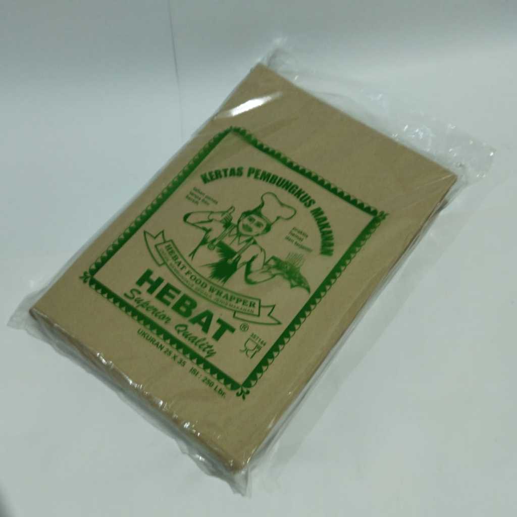 kertas nasi bungkus/ kertas nasi coklat/ kertas nasi cap hebat ukuran 25x35cm