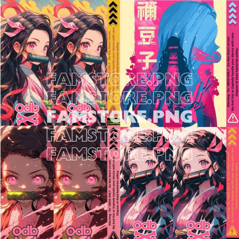 

FAMSTORE - Pelindung Baterai - Wrap Baterai Stikerskin 18650 Motif Odb Nezuko Imetsu Original - Pelindung dan Pelapis Baterai
