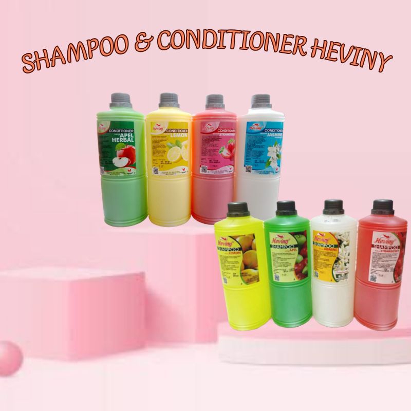 (COD)HEVINY SHAMPO | CONDITIONER | 1 LITER | LEMON | STARAWBERRY JASMINE | APEL