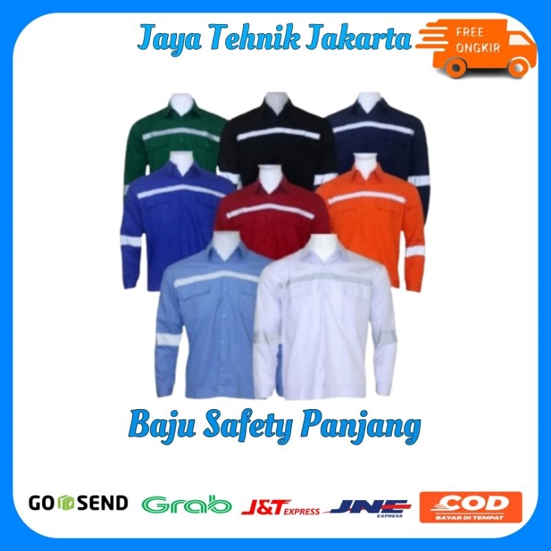 Wearpack Safety / Baju Safety Kerja Proyek Lengan Panjang / Kemeja Safety Proyek / Baju Safety / Ser
