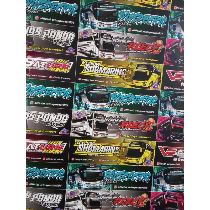 

(ISI 90) STICKER BUS MANIA BASURI TERBARU STROBO MATA MINIATUR JETBUS 5
