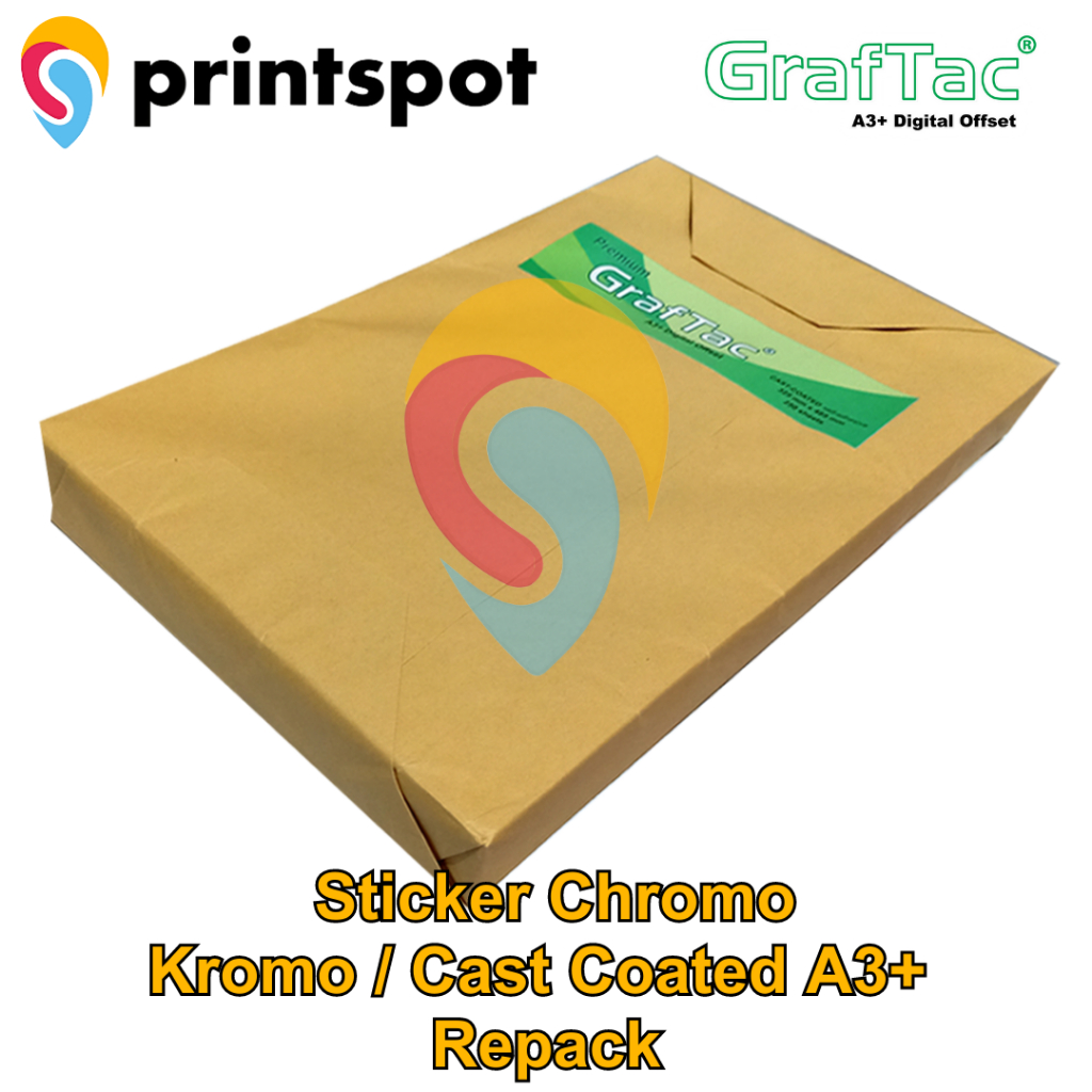 

Graftac Stiker Kromo Bontak A3+ Sticker Kertas Chromo Cast Coated Digital Print - Repack 20