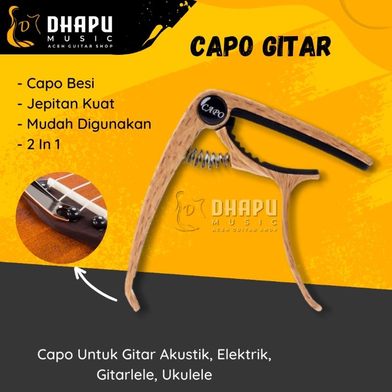 Penjepit Capo Kapo Gitar Akustik Klasik Elektrik Kapo Kayu Capo Motif Kayu Pin Puller Capo Alat Naik