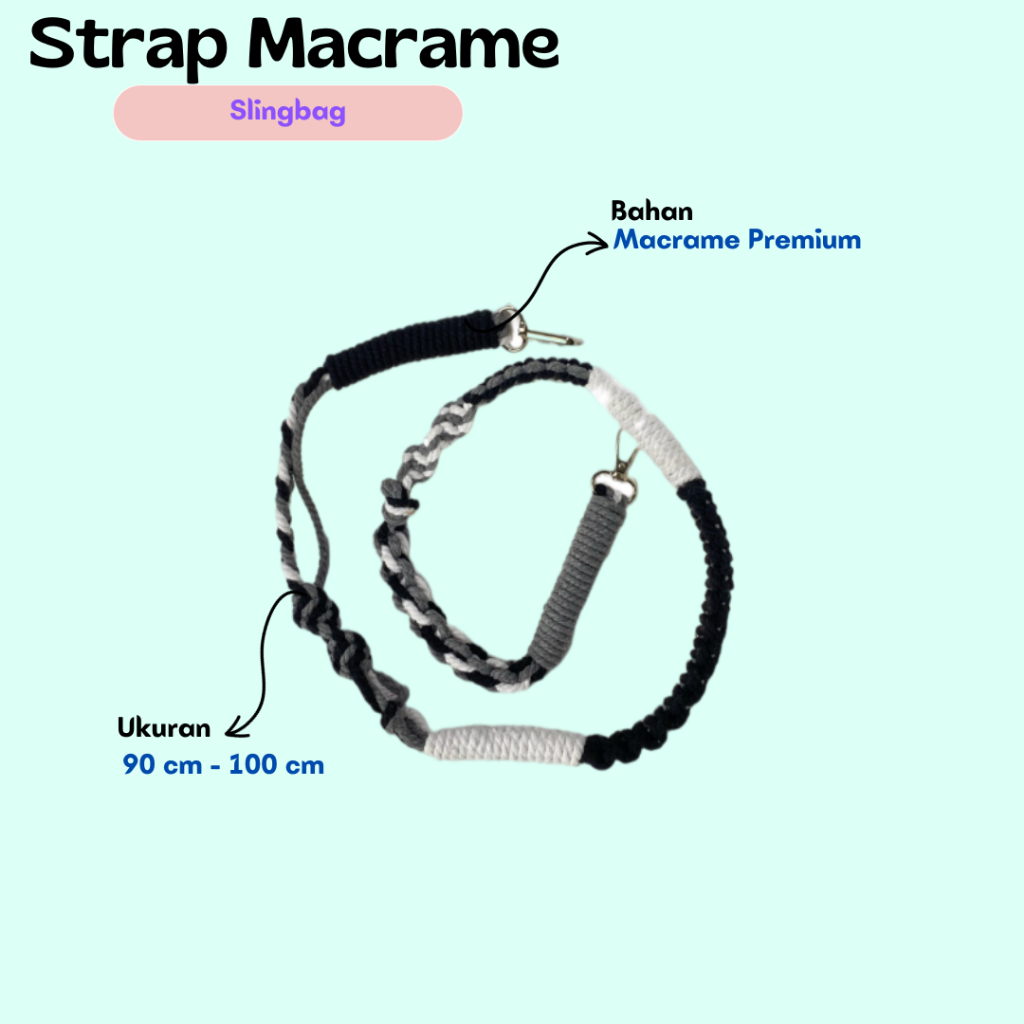 STRAP MACRAME || Asfour- ( TALI SAJA )Strap Bag Macrame Strap Bag / Strap Bag Tas Tali Tas MAcrame P
