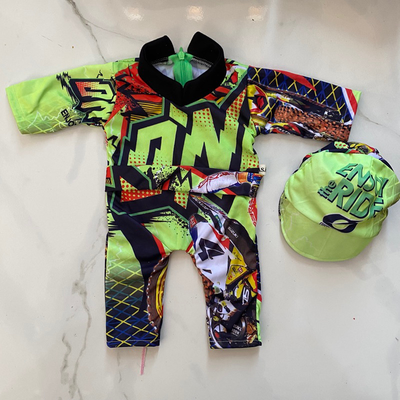 BAJU PEMBALAP NEWBORN, BAJU MOTOCROSS NEWBORN, KOSTUM MOTOCROSS NEWBORN