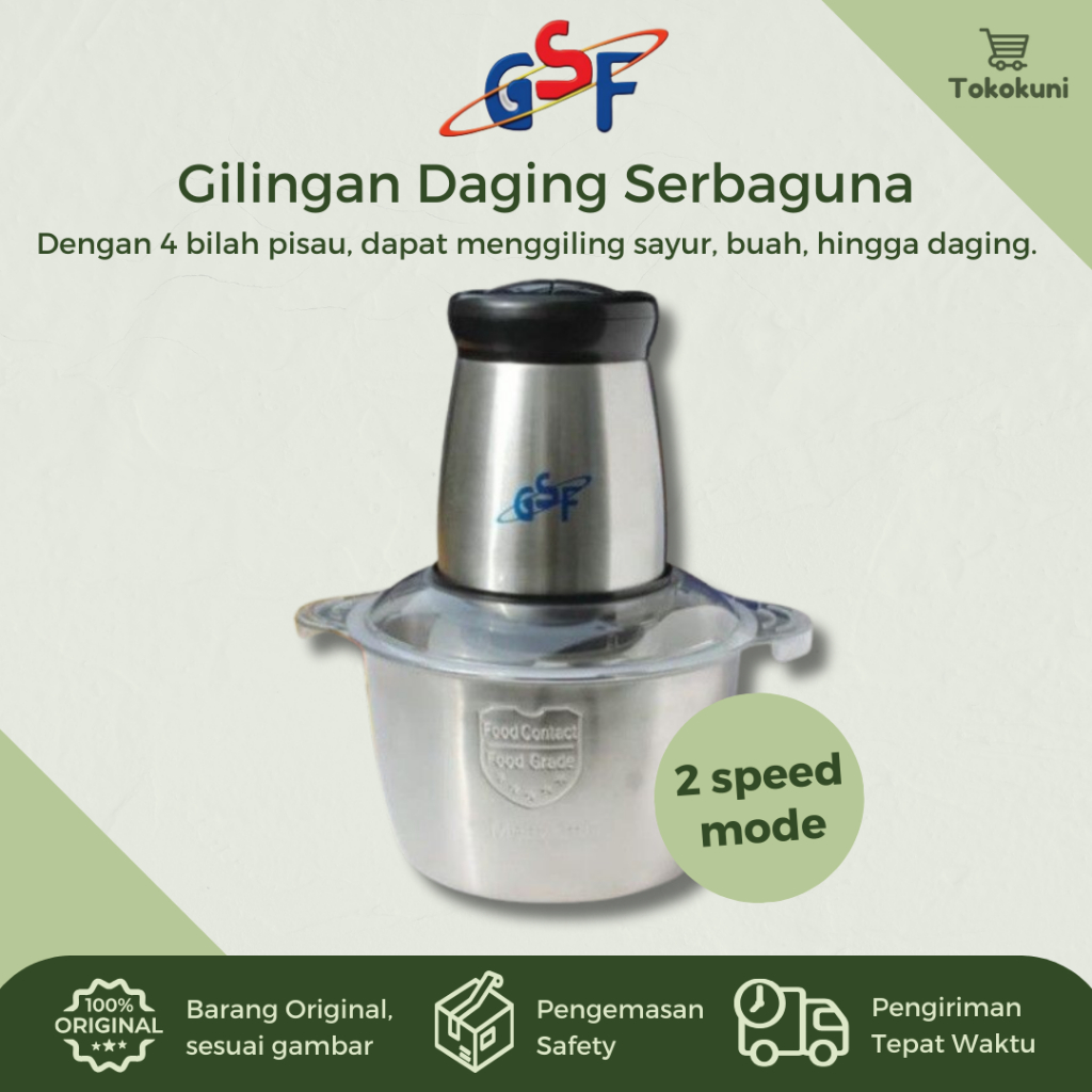 Blender daging stainless gsf 3802 | Gilingan daging serbaguna gsf kapasitas 2 liter