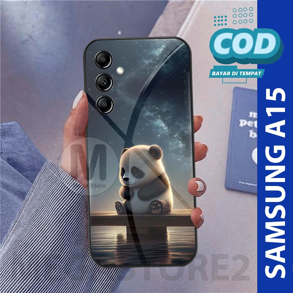 Softcase Kaca Case Samsung A15 2023 Terbaru Motif Beruang Bear Pelindung Hp Anti Air [MG386]