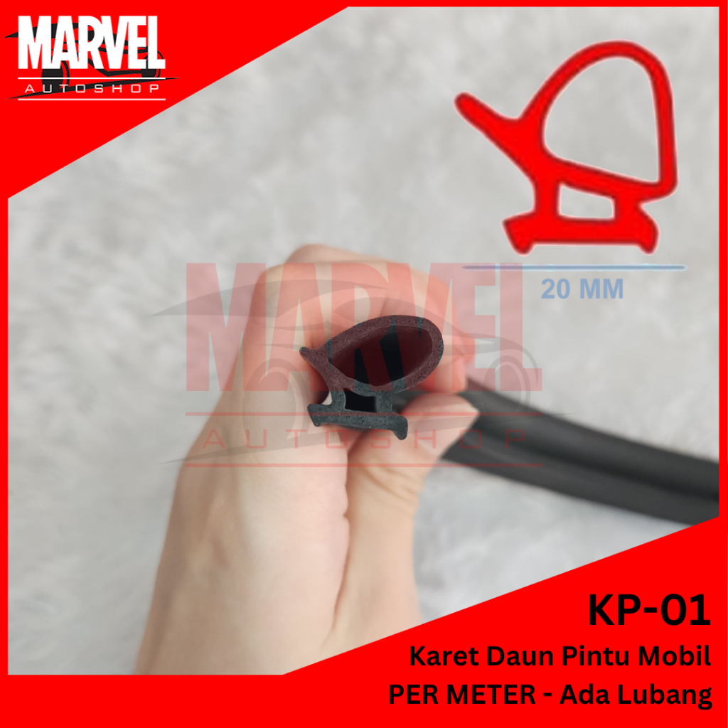 [PER METER] KARET LIST PINTU MOBIL (DAUN PINTU) SPONS SPON ORIGINAL - TIPE 1 (LUBANG)