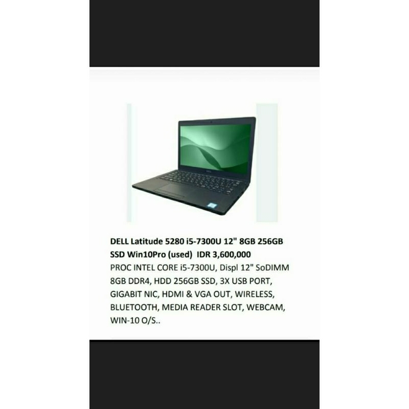DELL Latitude 5280 i5-7300U 12"