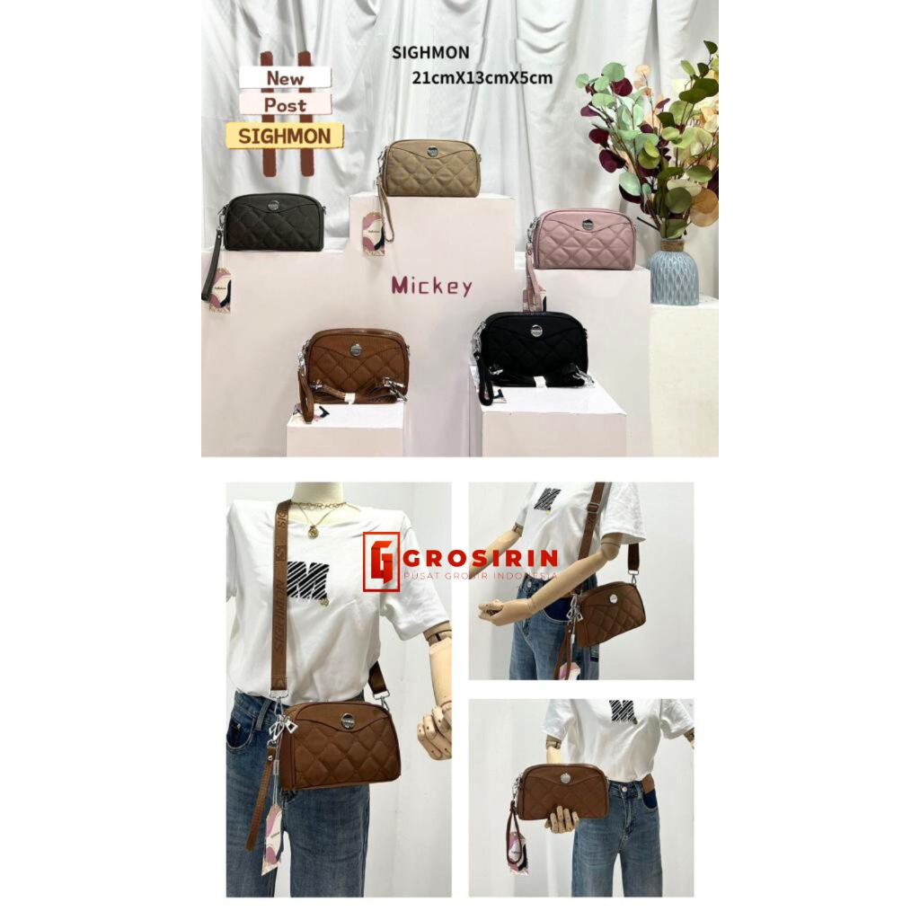 Tas Sighmon Wanita Dompet Pouch Selempang Kanvas