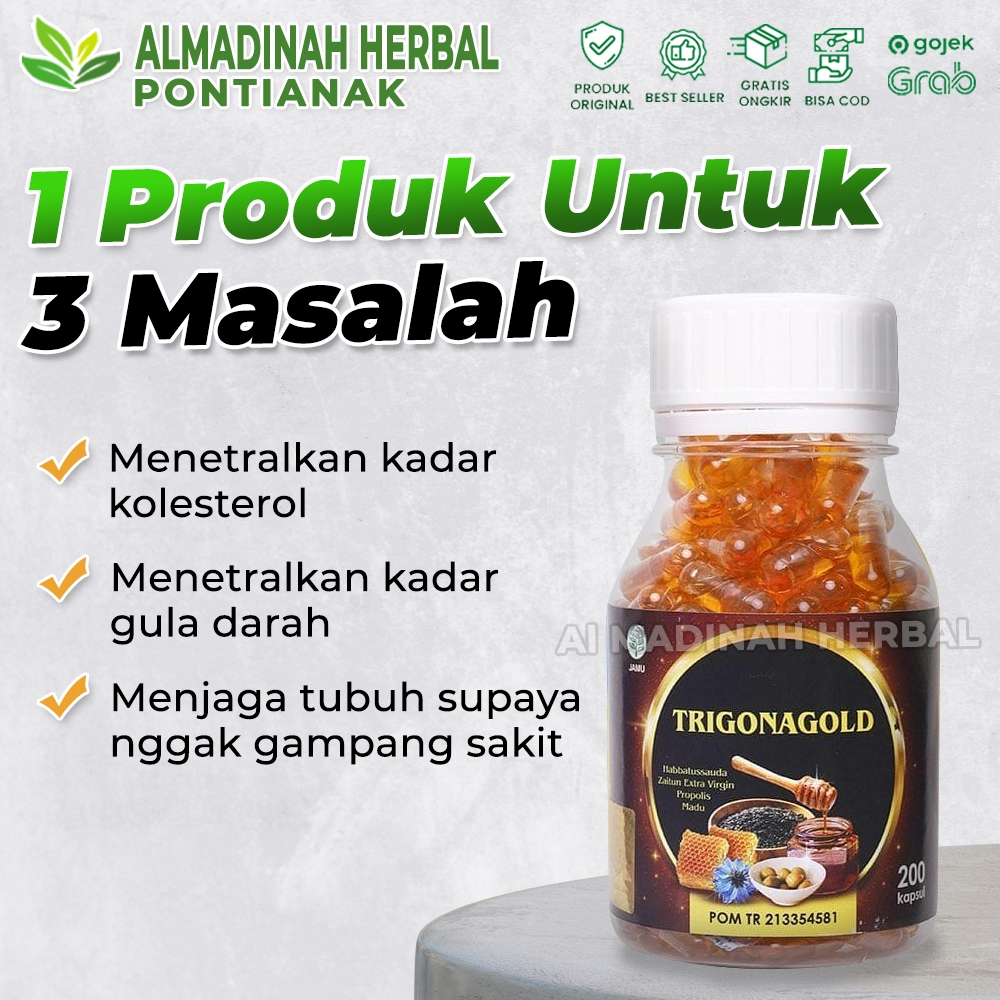 

TRIGONA GOLD 200kapsul | Habbatussauda Oil Extra Propolis Trigona | Black Seed Jintan Hitam