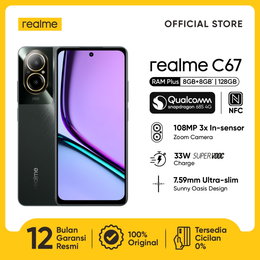 realme C67 8GB+8GB*|128GB (108MP Camera | Snapdragon 685 | 7.59mm Ultra Slim | 33W SUPERVOOC | 5000mAh Battery | 360° NFC)-6
