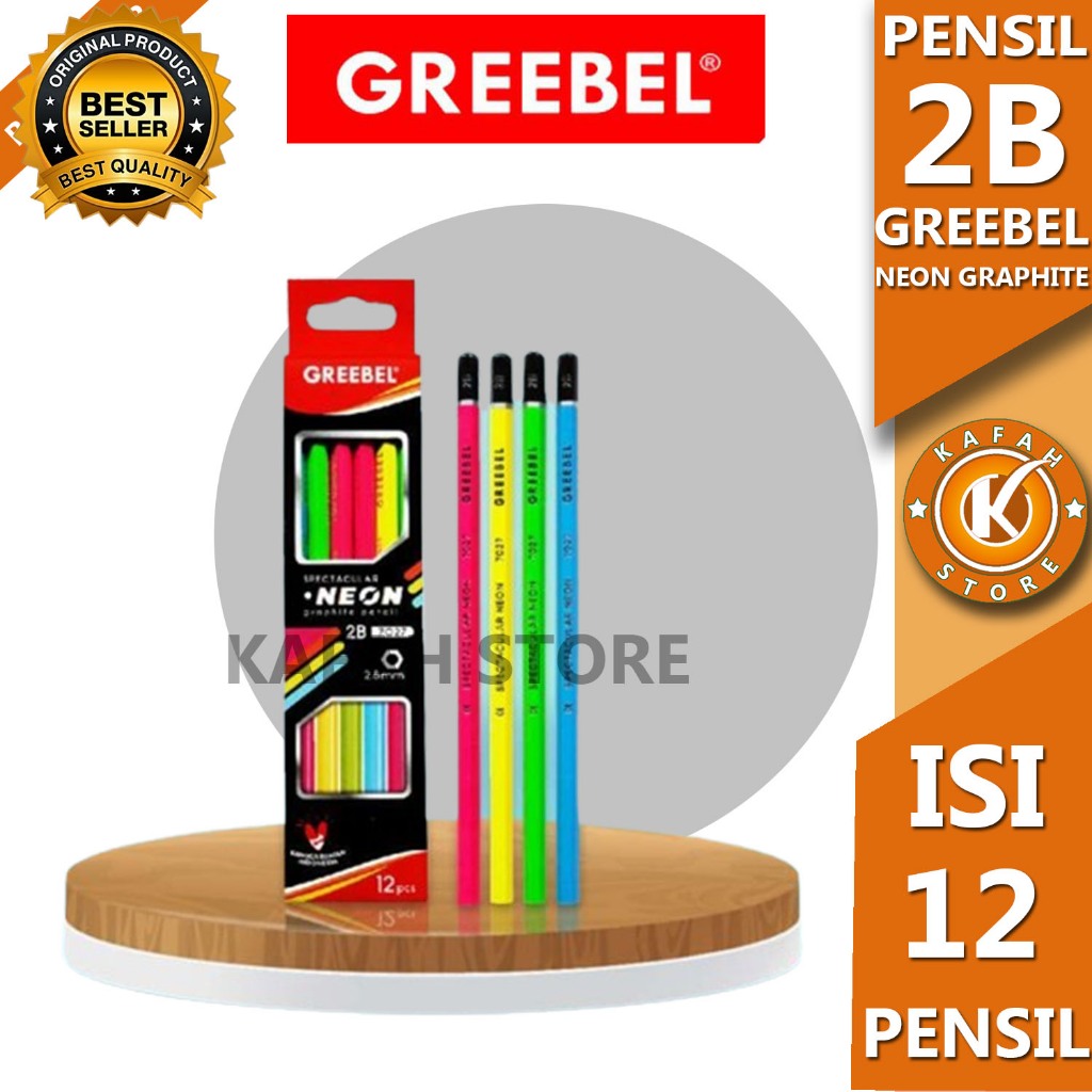 

PENSIL GREEBEL NEON GRAPHITE PENCIL ( 7027 ) 2B 2.8 mm 12 pcs KAFAH STORE