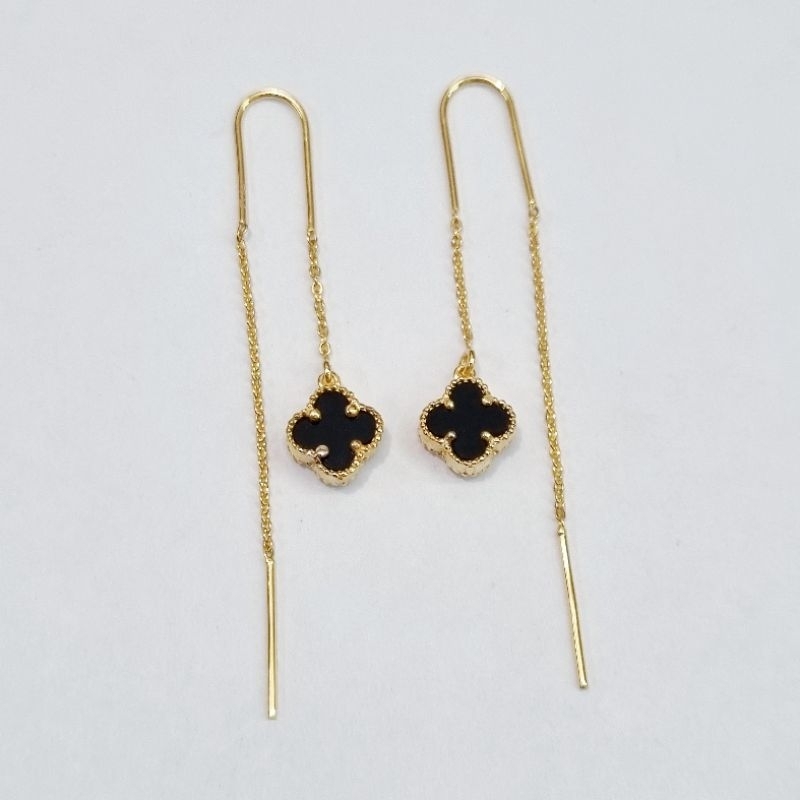 1.15 gr - Anting Emas Panjang Rantai Van Cleef 4.8 cm Kadar 37.5% 375 8K - B9