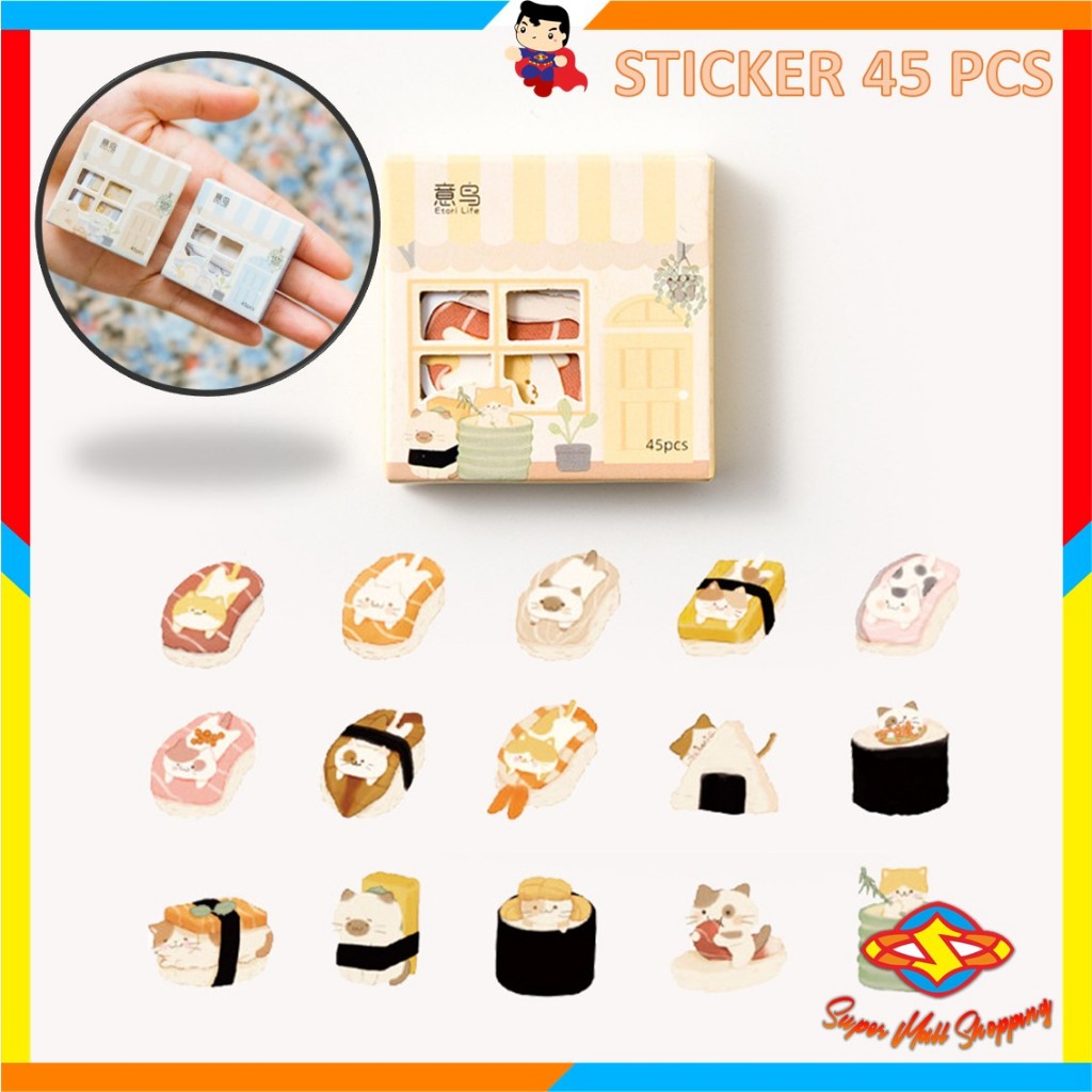 

SMS 45Pcs Stiker Karakter Hewan Untuk Diary Aesthetic Sticker Dekorasi Jurnal Scrapbook Stiker Set Home Series isi 45 Pcs Cute