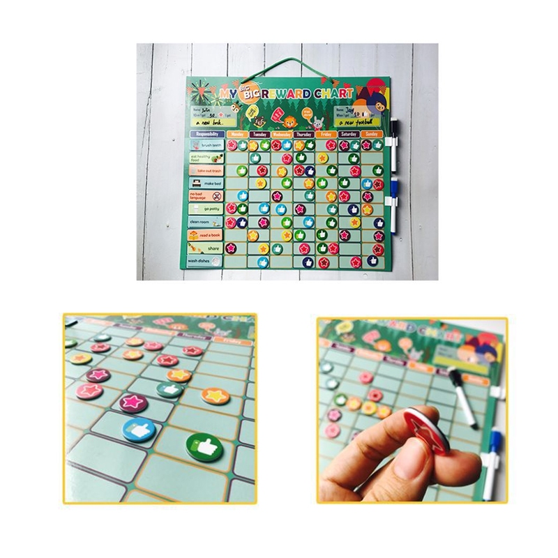 155pcs Jumbo Reward Chart Board Anak Magnetic Papan Penghargaan Disiplin Good habits