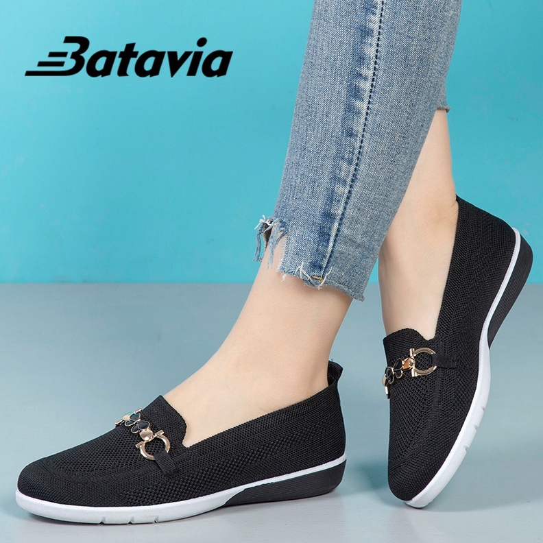 MALL 223 Batavia sepatu wanita sepatu flyknit Sepatu Wanita ibu sepatu flat rajut Sepatu pantafel Wa