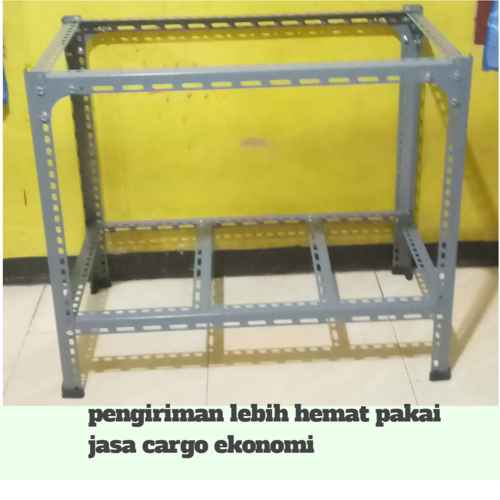 Meja kompor gas 2tungku besi siku lubang