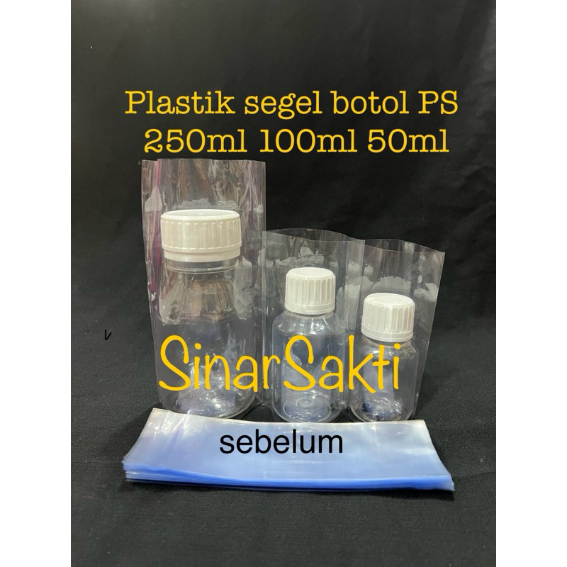 Plastik segel botol PS 250ml 100ml 50ml (isi 50) segel tutup & segel full botol