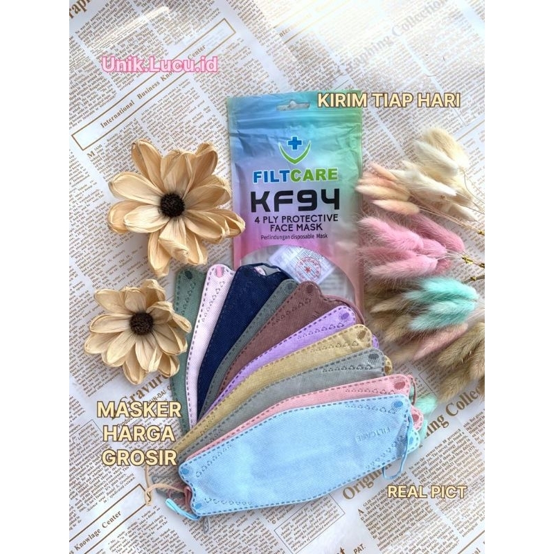 MASKER KF94 MIX WARNA ISI 10PCS / MASKER DEWASA TEBAL / MASKER MURAH HARGA GROSIR