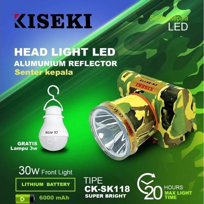 Senter Kepala Kiseki ck-sk 118 classic doreng 30watt