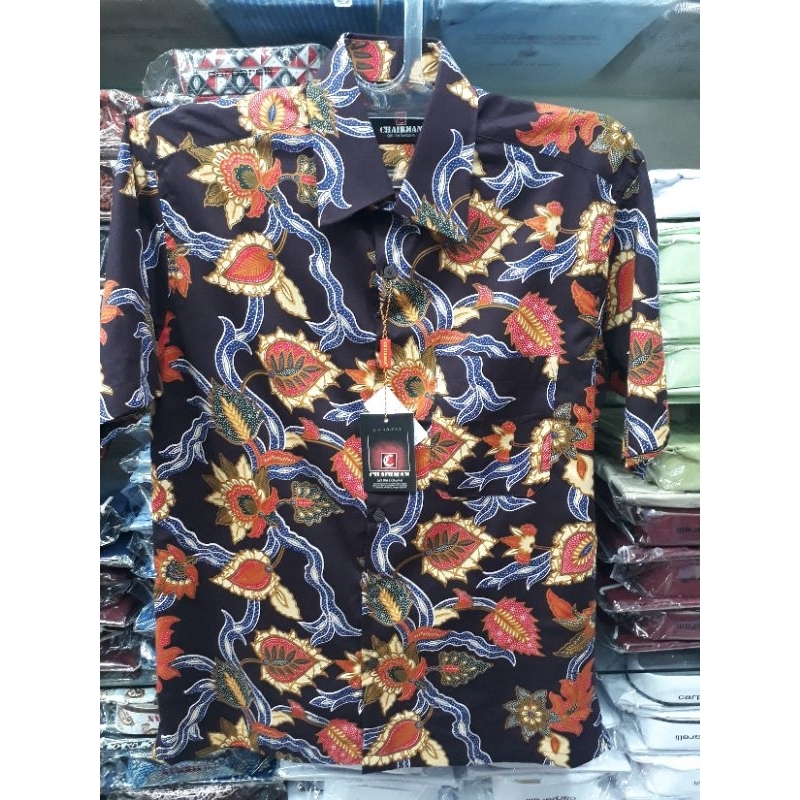 kemeja batik lengan pendek chairman
