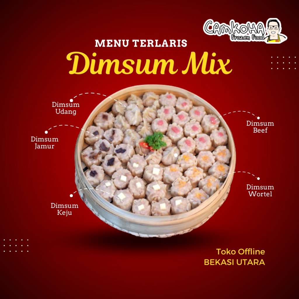 

BEKASI Dimsum Siomay Toping Mix Frozen Isi 25pcs Bonus Saos Halal 100% Tanpa Pengawet