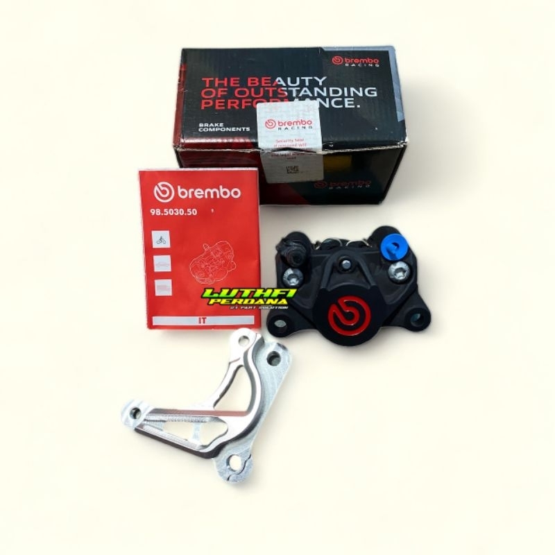 KALIPER BREMBO 2 PISTON ORIGINAL ITALY YAMAHA F1ZR 125Z JUPITER Z INCLUDE BREKET 300MM