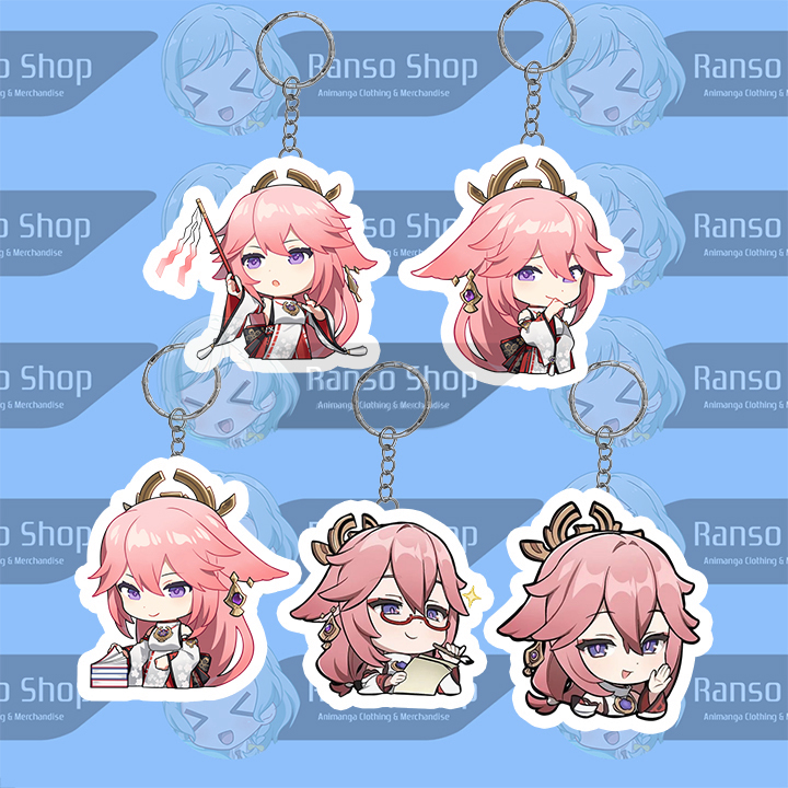 Gantungan Kunci Genshin Impact Yae Miko UV 2 Sisi Laser Cutting Premium | Ganci Akrilik Yae Miko Chi