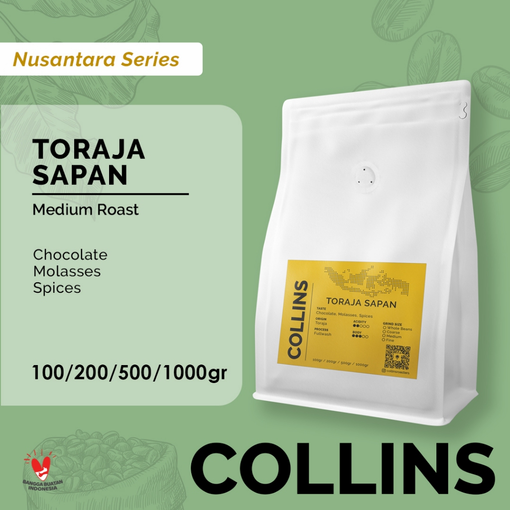 

Kopi Arabika Toraja Sapan 100gr Arabica Coffee Beans ( biji / bubuk )