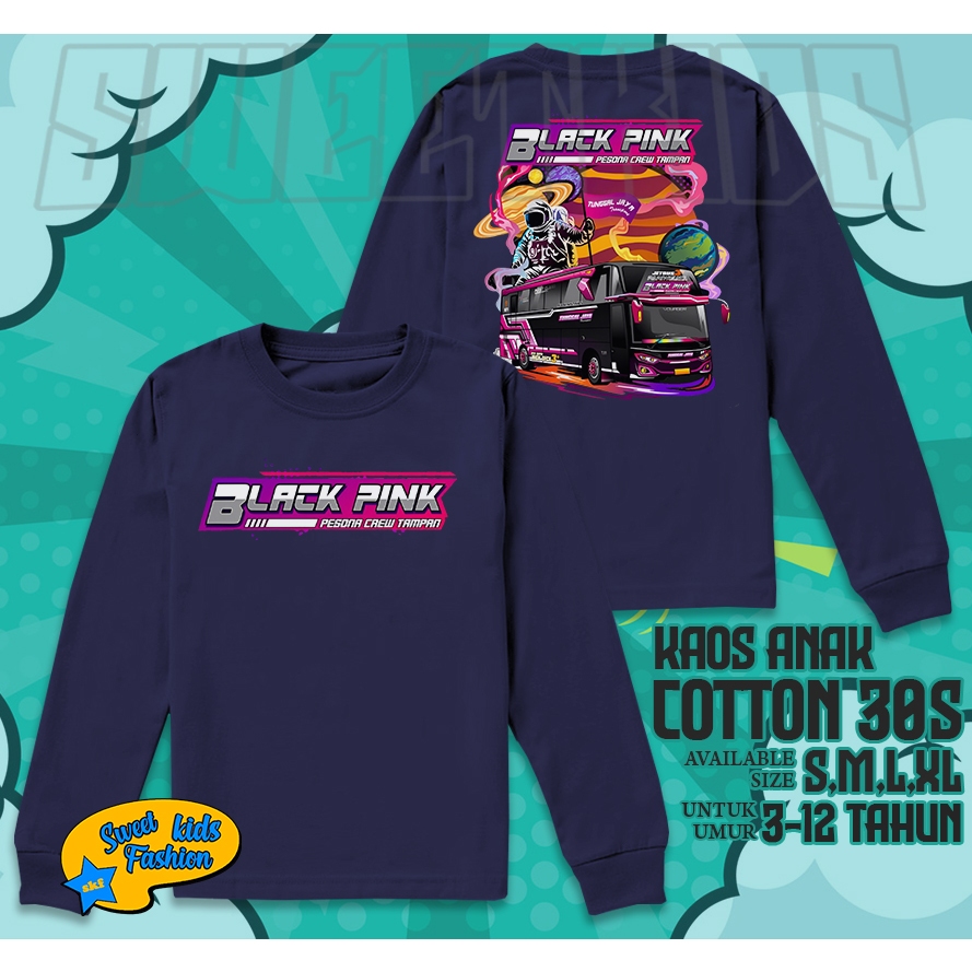 Kaos Anak Bus Mania Tunggal Jaya Blackpink / Baju Anak Bis Mania Blackpink Lengan Panjang
