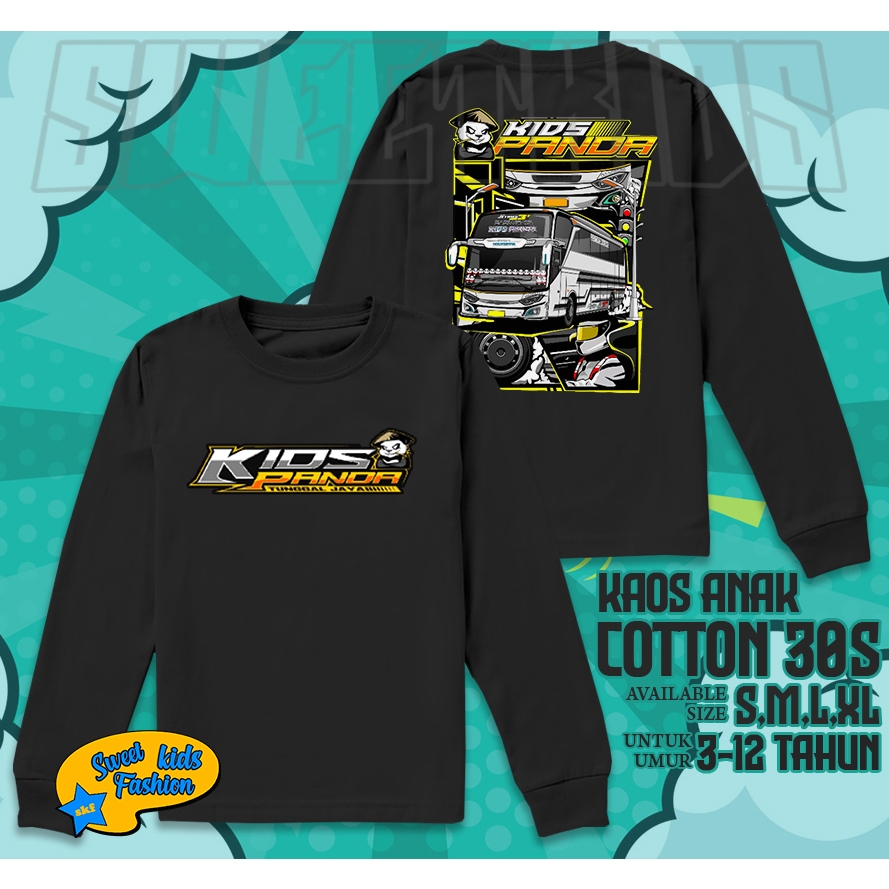 Kaos Anak Bus Mania Tunggal Jaya Kids Panda / Baju Anak Kids Panda Bis Mania Tunggal Jaya Lengan Pan