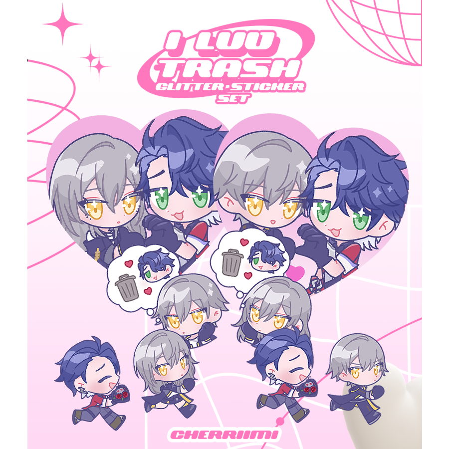 [ HONKAI STAR RAIL ] I Luv Trash Sampo x Trailblazer ( Stelle & Caelus ) Sticker Set