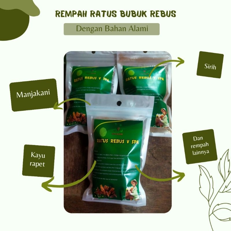 Bubuk Ratus rebus 40 gram Herbal V Dayak Kalimantan ramuan Dayak