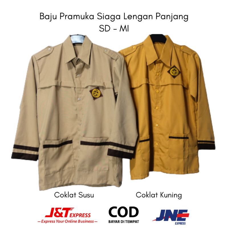 Baju Seragam Sekolah Pramuka SD MI Siaga Lengan Panjang Perempuan Laki laki