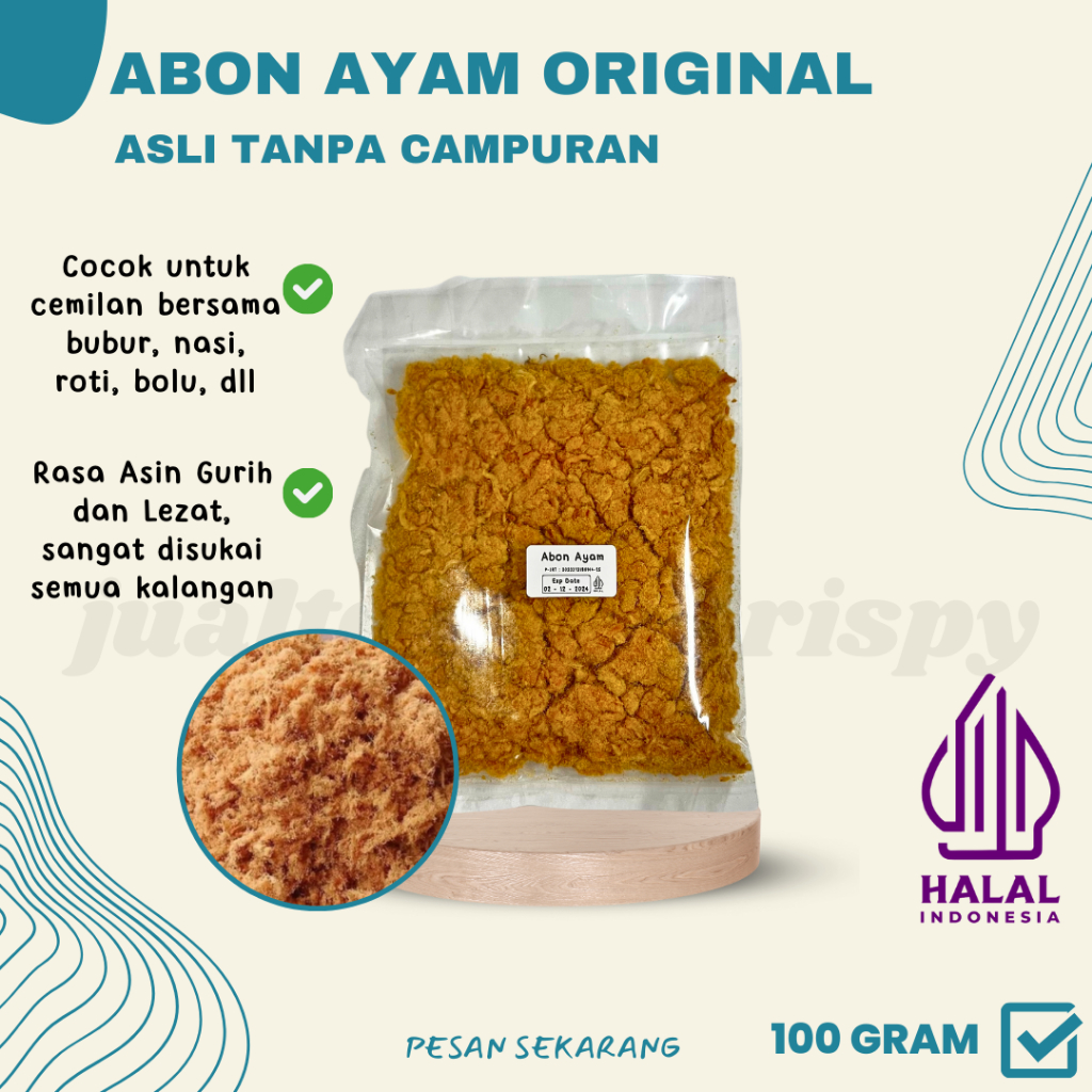 

Aneka Abon Ayam Original / Abon Ayam Pedas / Abon Sapi Nuri Halal