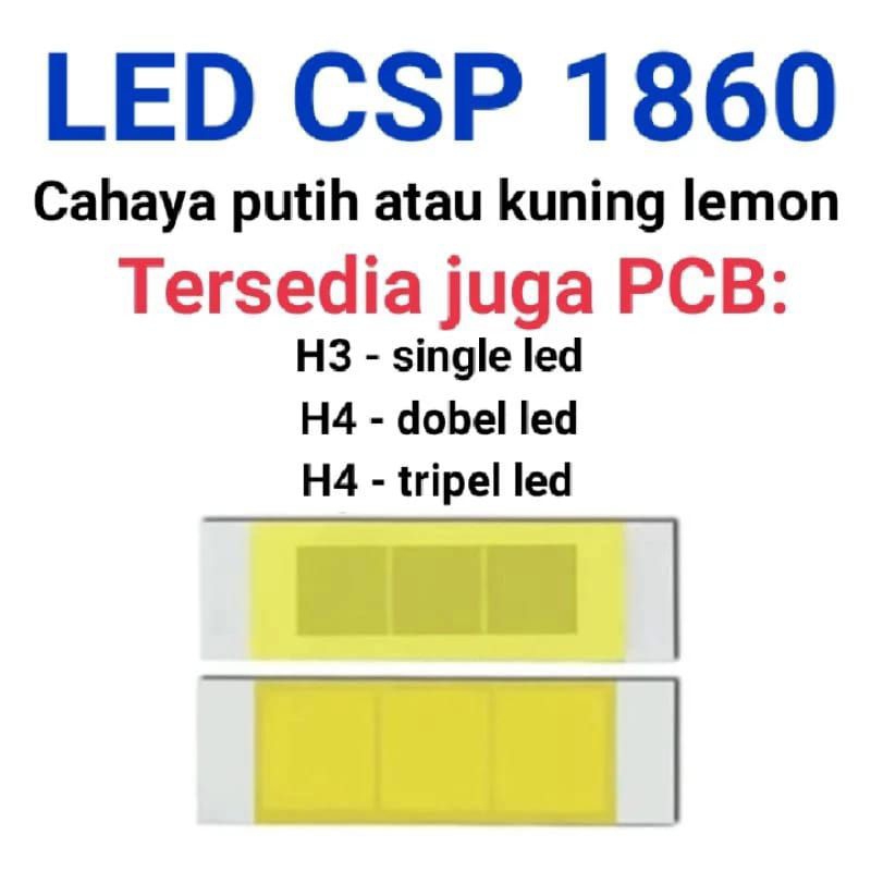 2 pcs Led CSP 1860 (ada 2 pilihan warna cahaya) - 2 PCB Led CSP 1860 (ada 3 pilihan bentuk pcb)