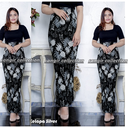 Rok Plisket Batik Motif / Rok Batik / Rok PLisket / Rok Plisket Panjang / Rok Rempel / Rok Span / Bawahan Kebaya Modern /Motif kelapa silver