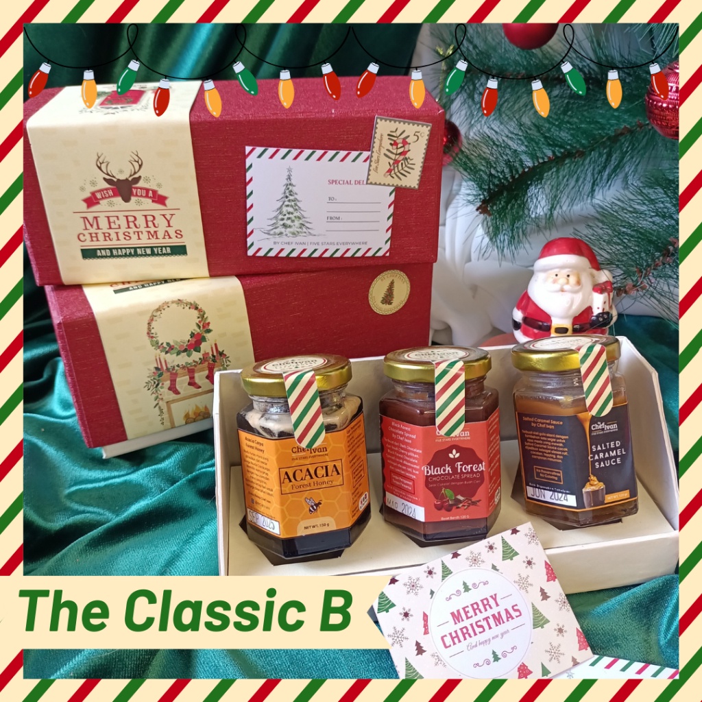 

Grosir CLASSIC Christmas Hampers Natal Gift Parcel Tahun Baru Parsel Hadiah New Year Company Souvenir Madu Sambal Bumbu Selai By Chef Ivan