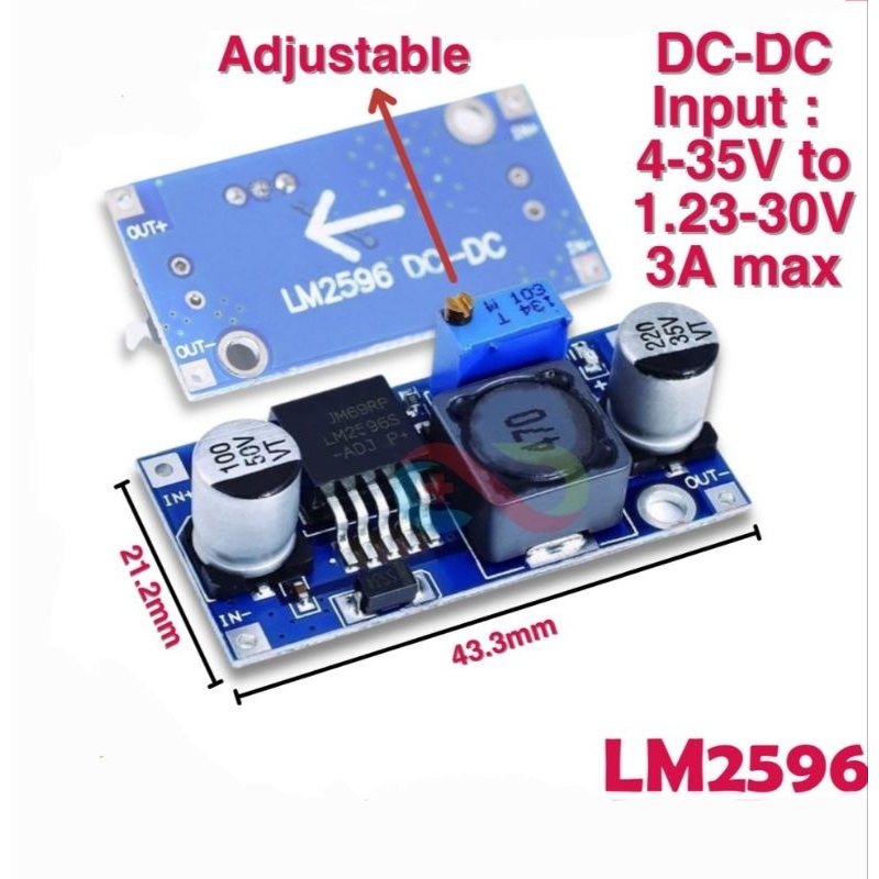 DC-DC Step Down Module 3A LM2596S Step Down DC to DC