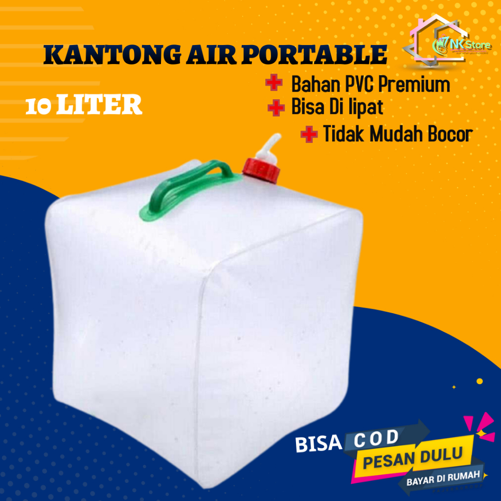 Tas Kantong Plastik Air Jerigen Lipat Water Tank Portabel 10 Liter 10L - Jirigen Portable Camping St