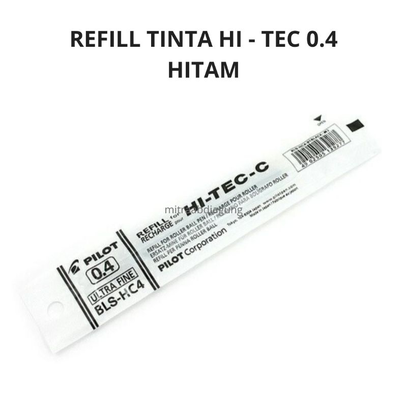 

REFILL TINTA PULPEN HI - TEC 0.4 HITAM / PCS