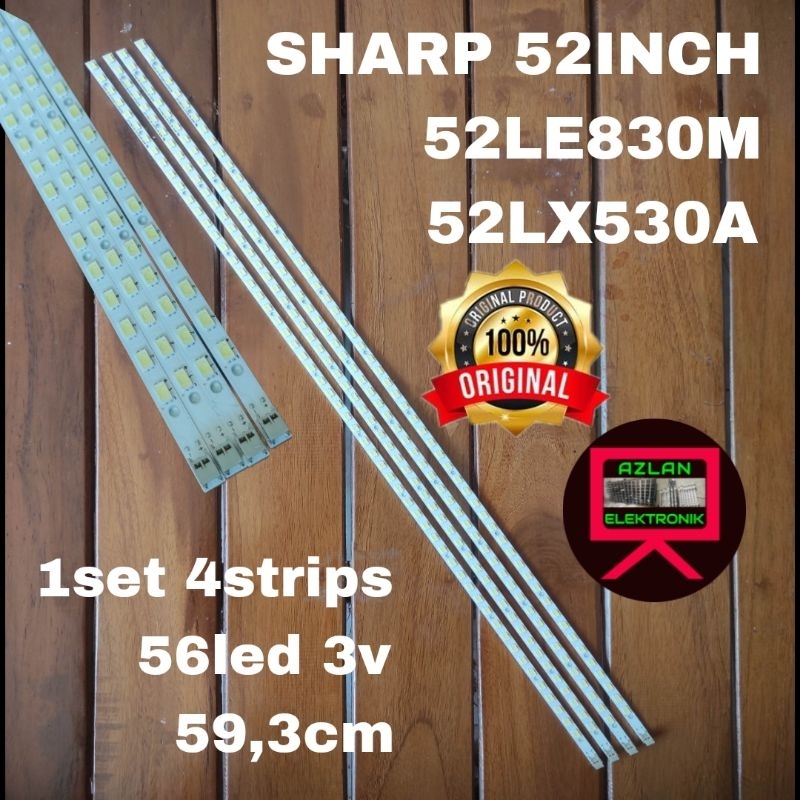 BACKLIGHT LED TV SHARP 52" 52LE830M 52LX530A 56LED 3V BL LAMPU TV