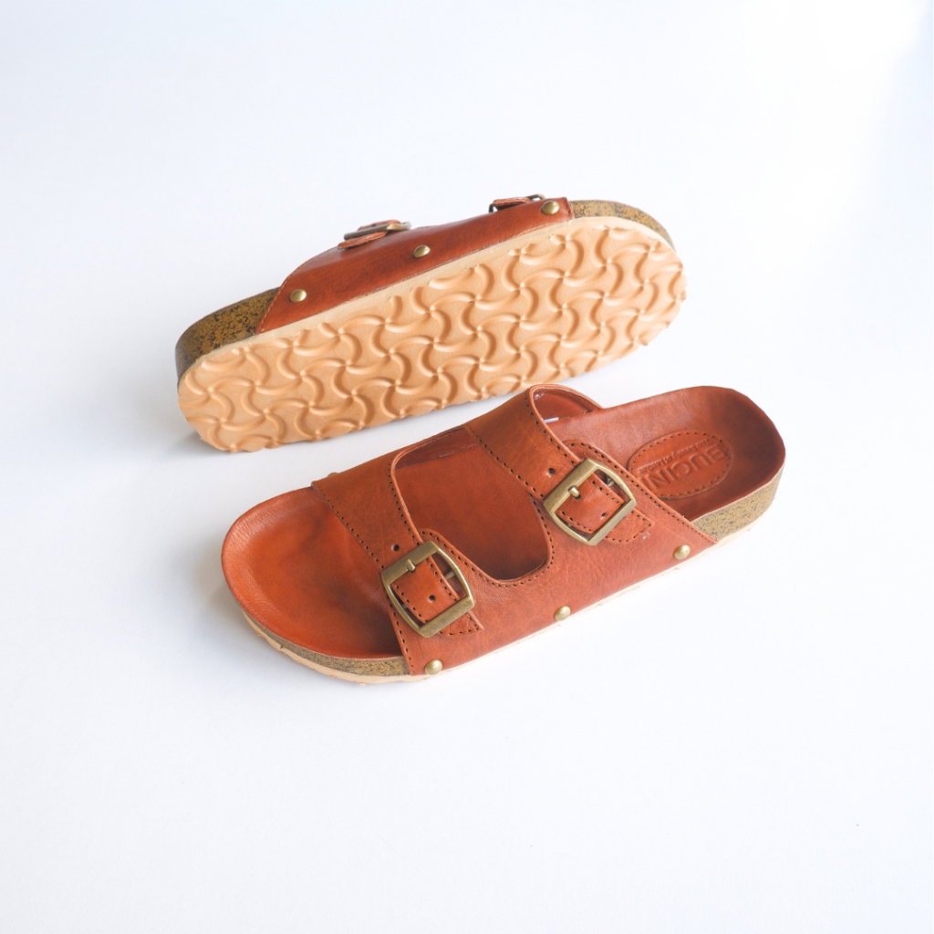 Sandal Pria Wanita Kulit Asli Premium | BUCINI KS 214 B Leather Slippers