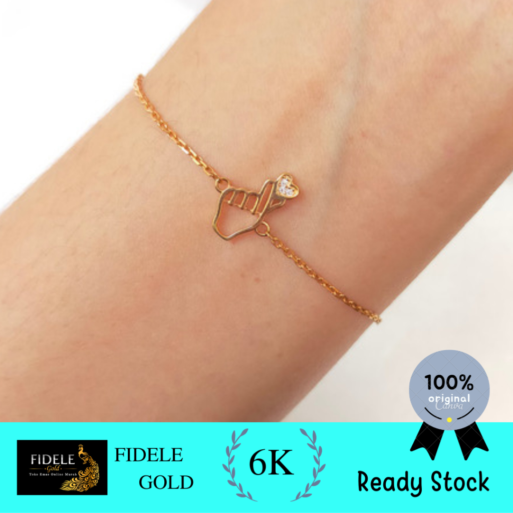 Gelang Sarangheyo ringan fashion Emas asli toko emas surabaya 300 6k