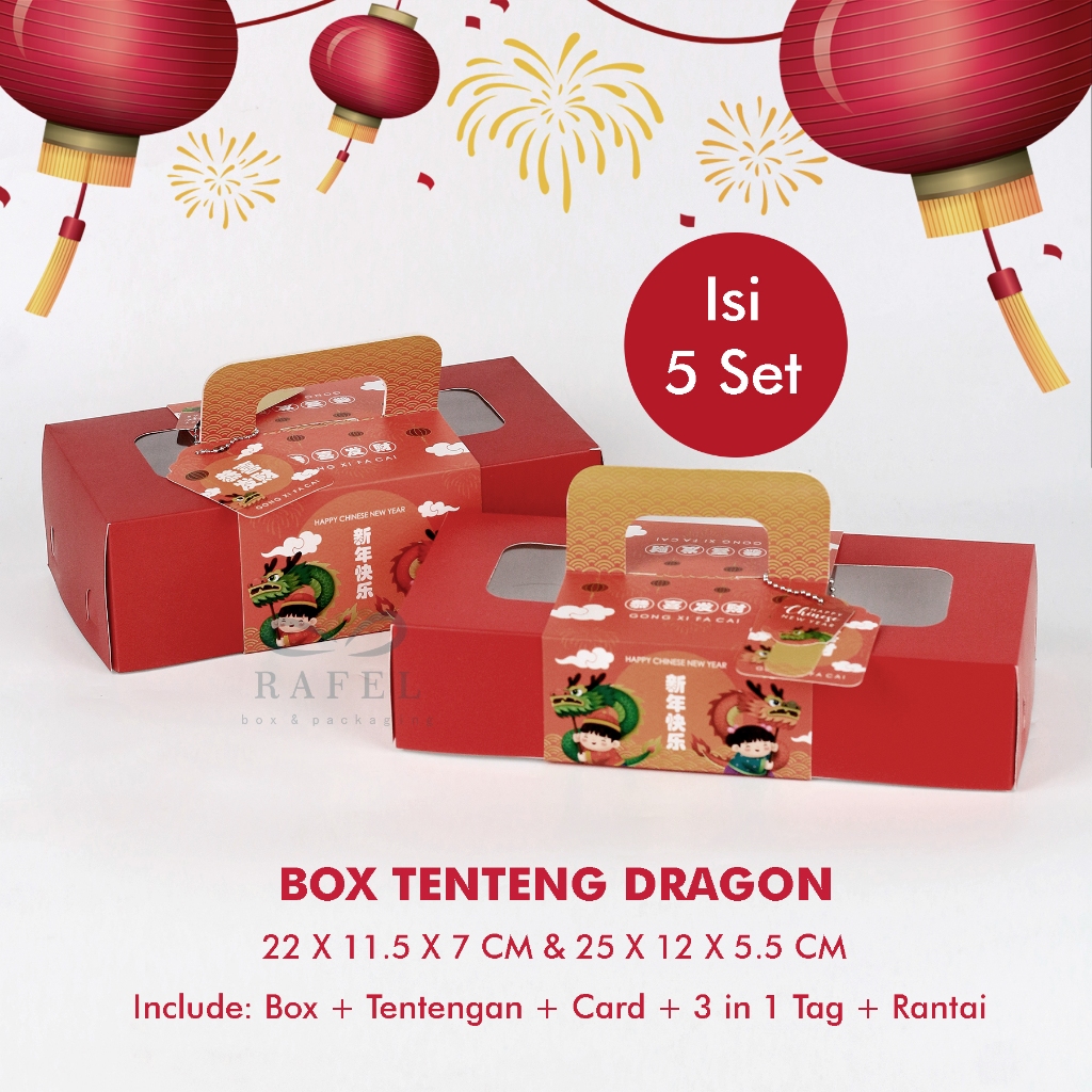 

5 Set Box Tentengan Imlek Dragon 22x11.5x7 cm 25x12x5.5 cm